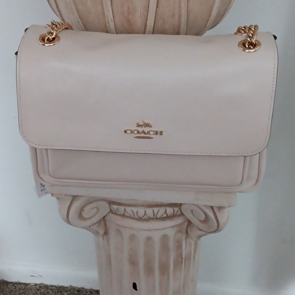 Coach Handbags - Coach Ivory Shoulder Bag with Gold Chain